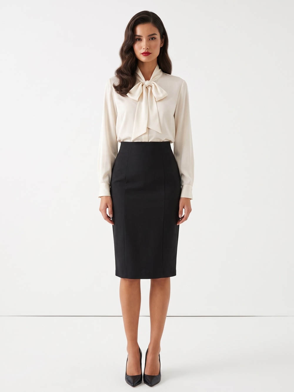 NWT Banana Republic Sloan Long Pencil Skirt Black Stretch Size 2